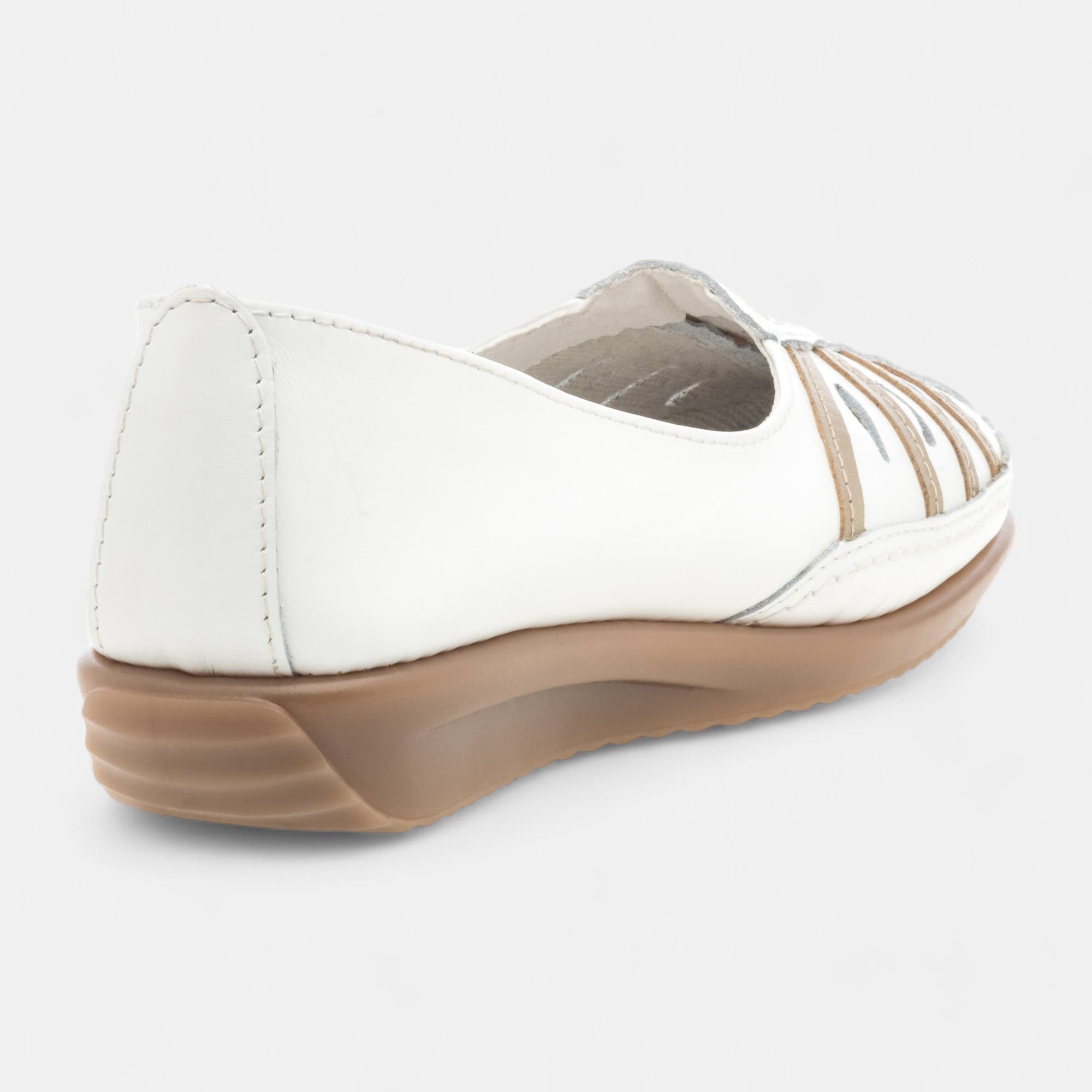 Escarpins pieds sensibles à talon Femme en cuir blanc
