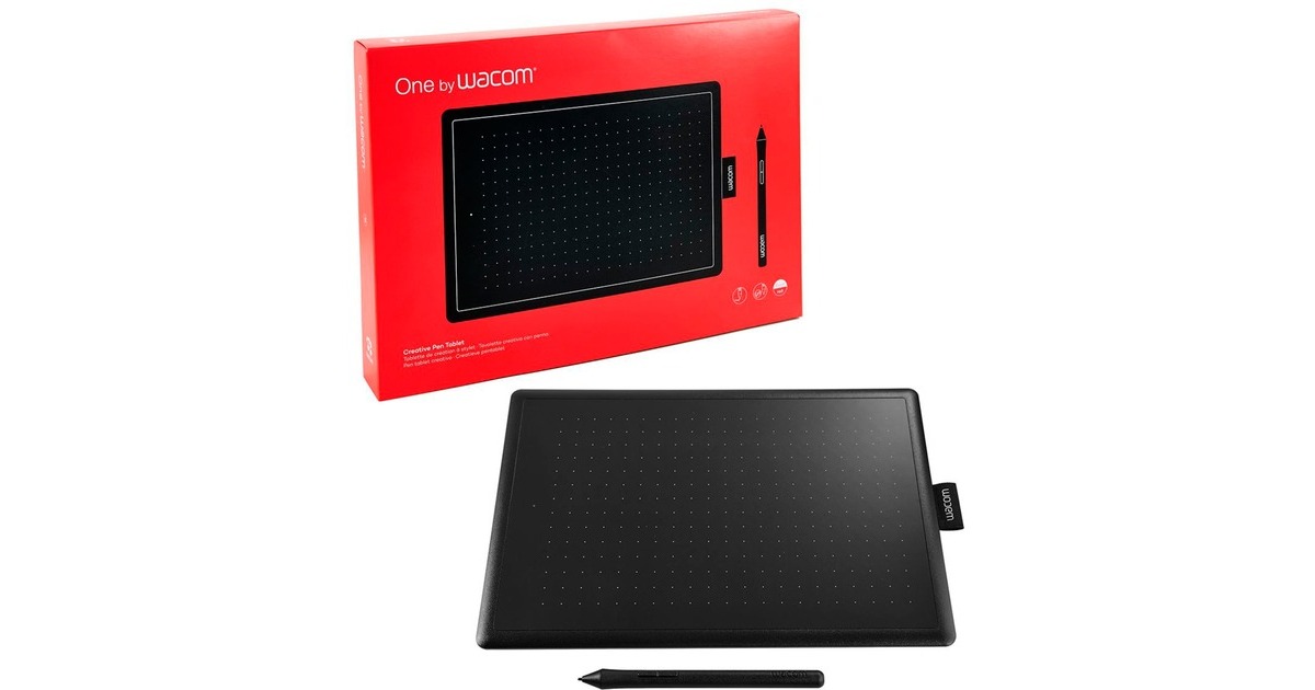 WacomOne by Wacom, medium tekentablet  (Zwart/rood)