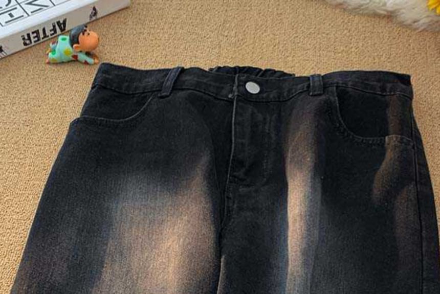 Fushet - Gewassen denim shorts met elastische taille