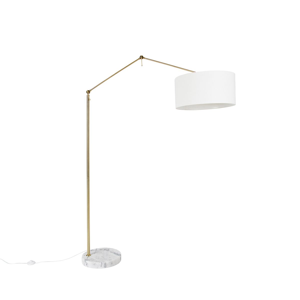 Moderne vloerlamp goud met kap wit 50 cm verstelbaar - Editor