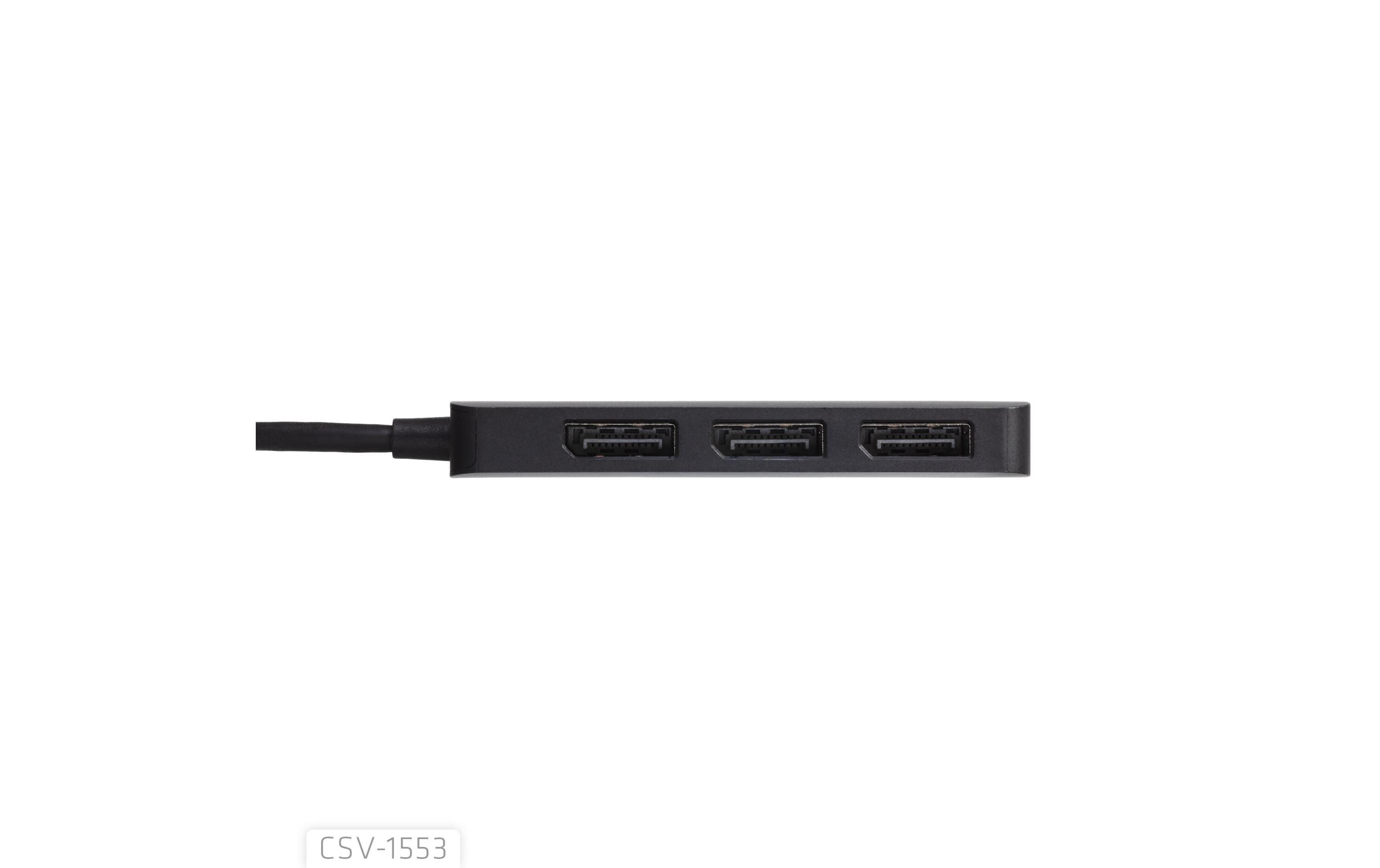 Adapterkabel CSV-1553 MST Hub USB Type-C - DisplayPortUSB Typ-C Hub auf 3x DisplayPort