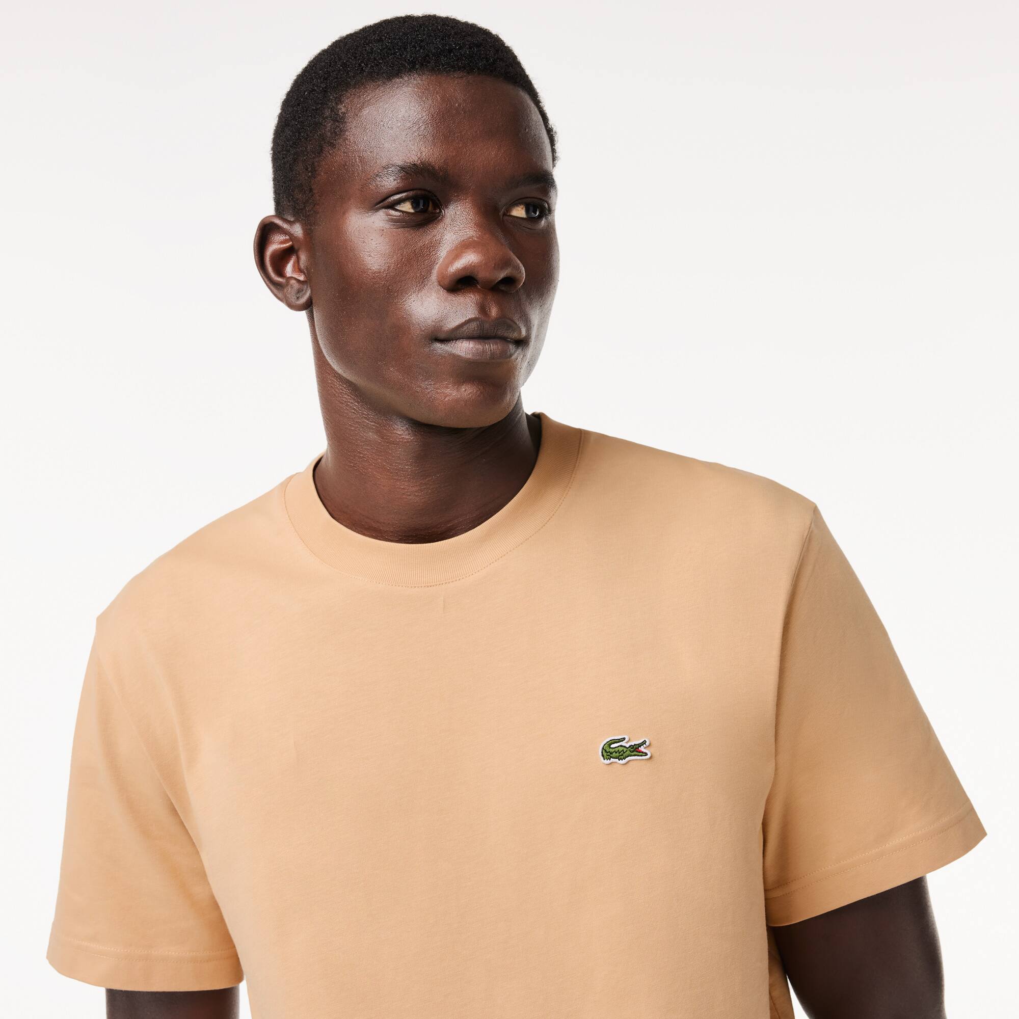 T-shirt classic fit en jersey de coton T-Shirts - Beige - Lacoste - Homme