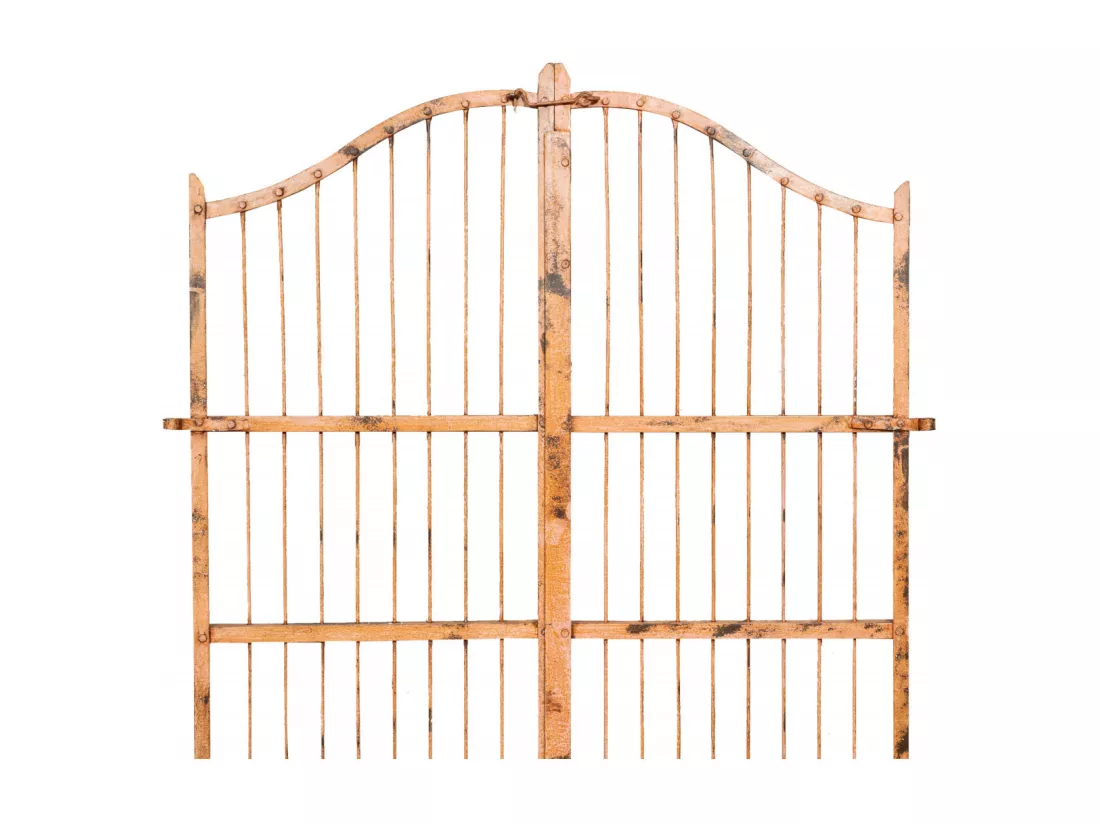 BISCOTTINI Portail - Fer Forgé Finition Antique - Clôture en Fer - Portail en Métal - Porte Décorative - Portail d'Entrée - 117x6x150cm - Une Pièce