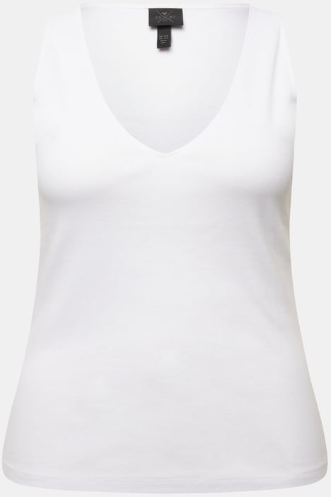 Top, Rippjersey, Slim, V-Ausschnitt, ärmellos