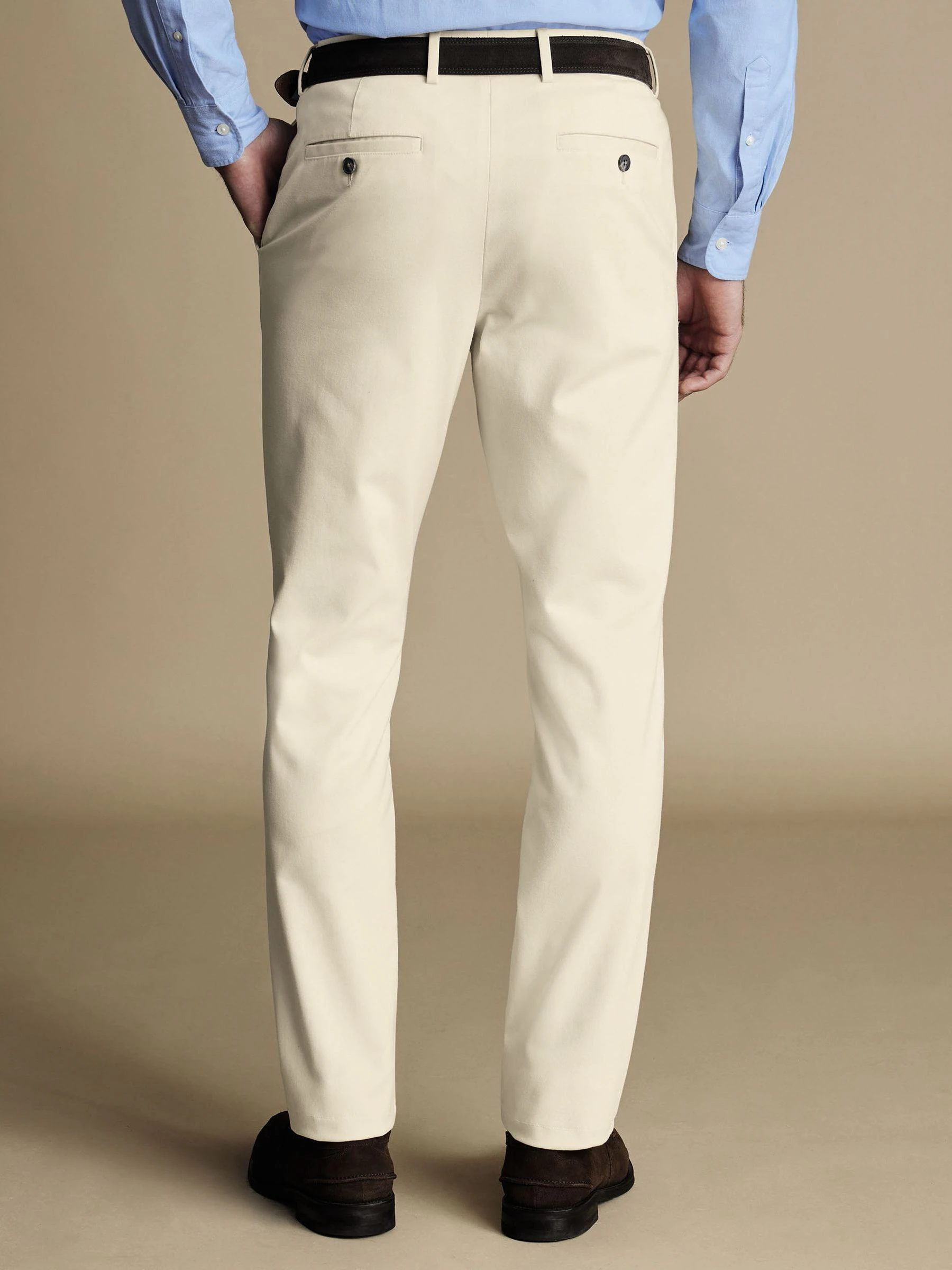 Naturel Cream - Charles Tyrwhitt Classic Fit ultimate chino zonder plooien