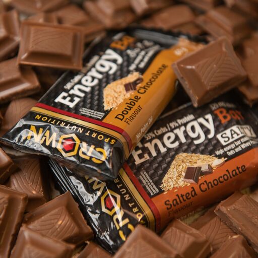 Barra Energética Crown Sport Nutrition Sabor Chocolate Duplo, 12 x 60 g
