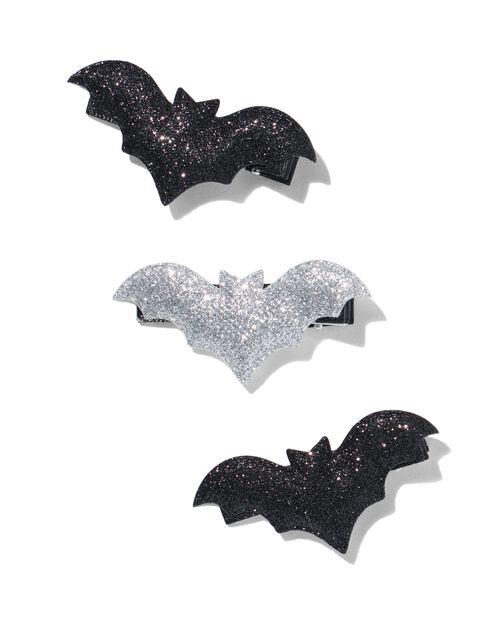 3 pinces à cheveux paillettes chauve-souris