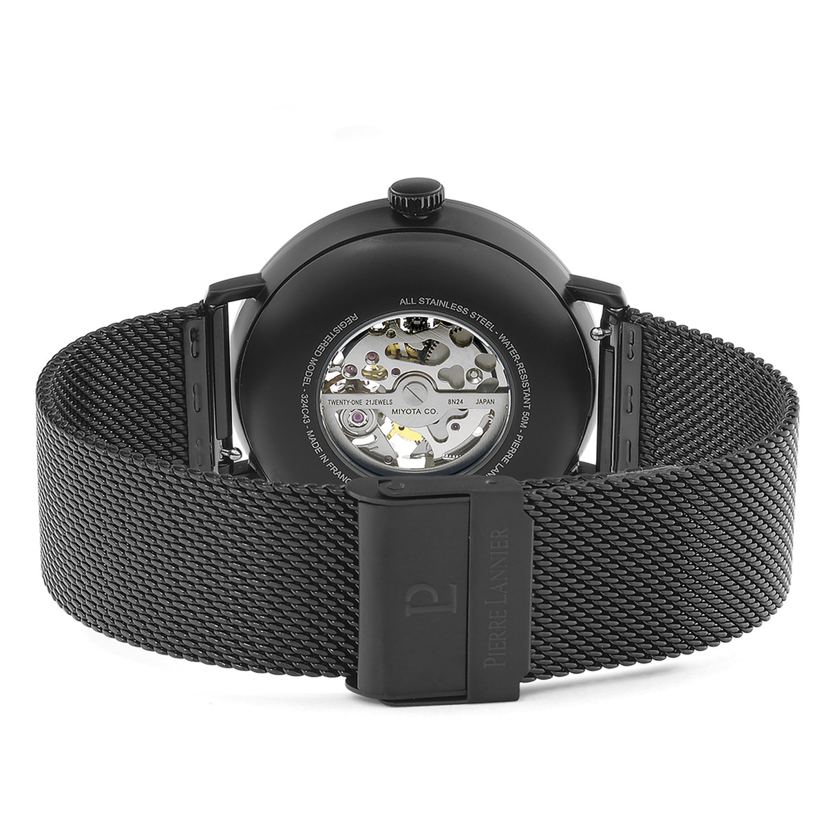 Montre Pierre Lannier homme automatique acier noir