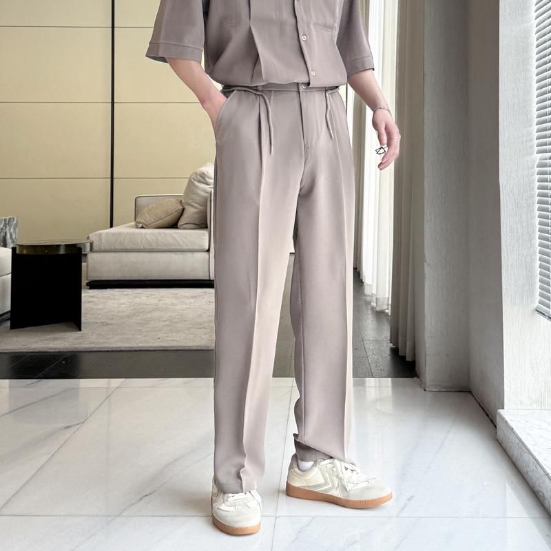 Freehop - Mid Rise Plain Straight Leg Broek