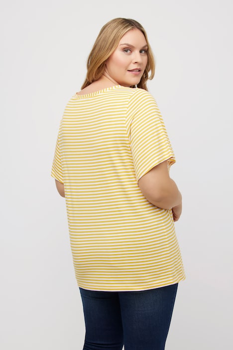 T-Shirt, U-Boot-Ausschnitt, Flügel-Halbarm