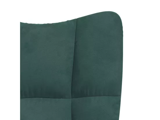 Chaise de relaxation avec repose-pied Vert foncé Velours