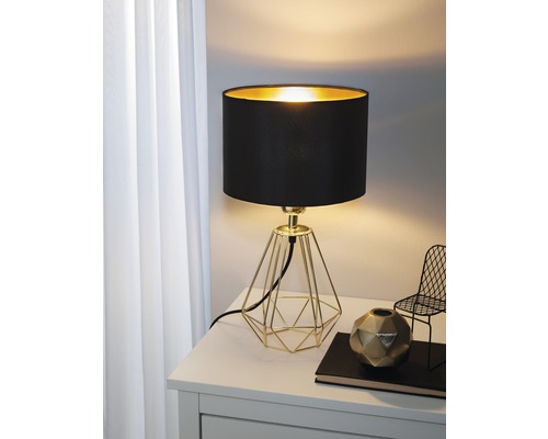 Tafellamp, 1-lichts, H 30,5 cm, Carlton zwart/goud