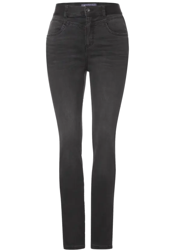 Skinny Fit Jeggings - deep black wash