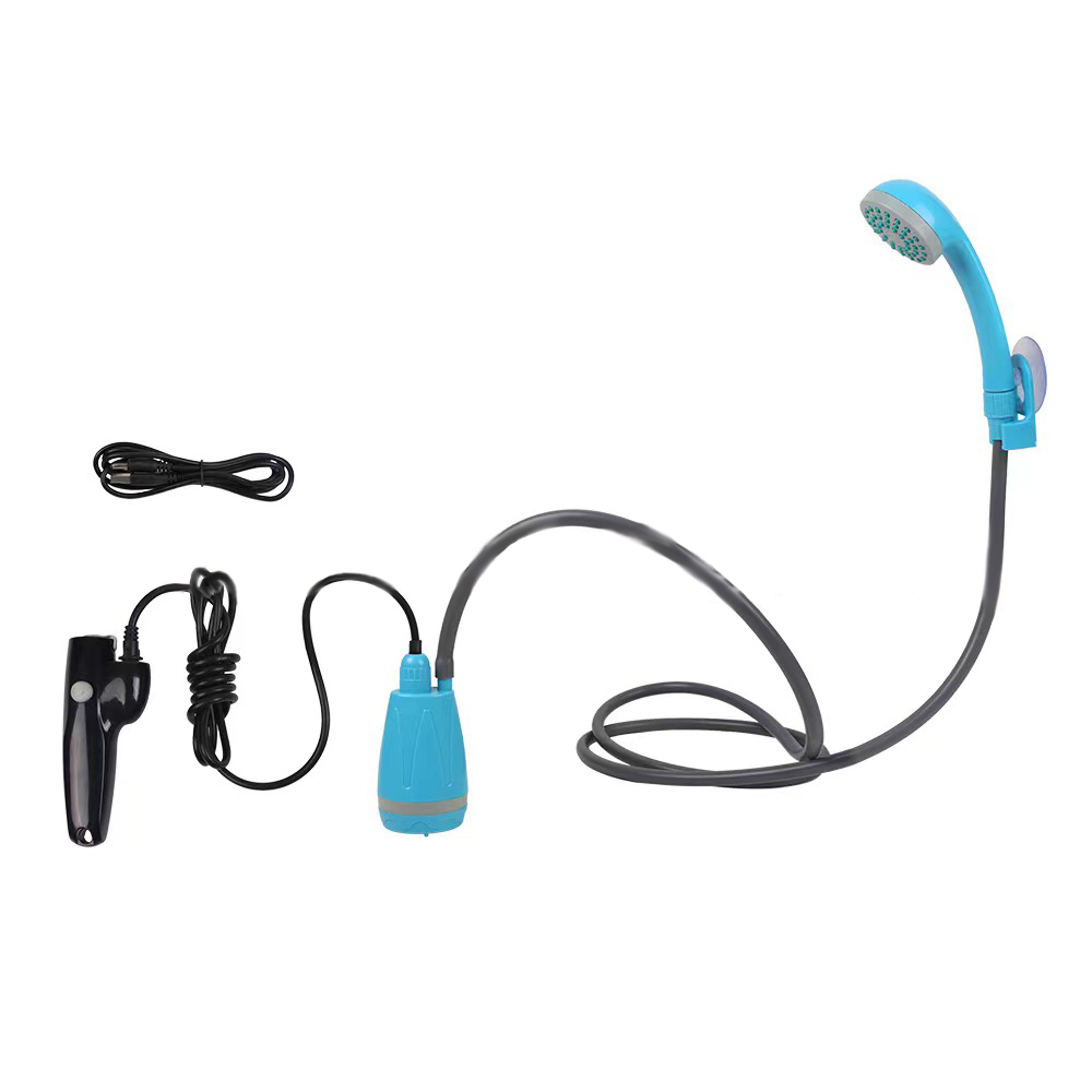 Campingdusche mit Tauchpumpe blau
