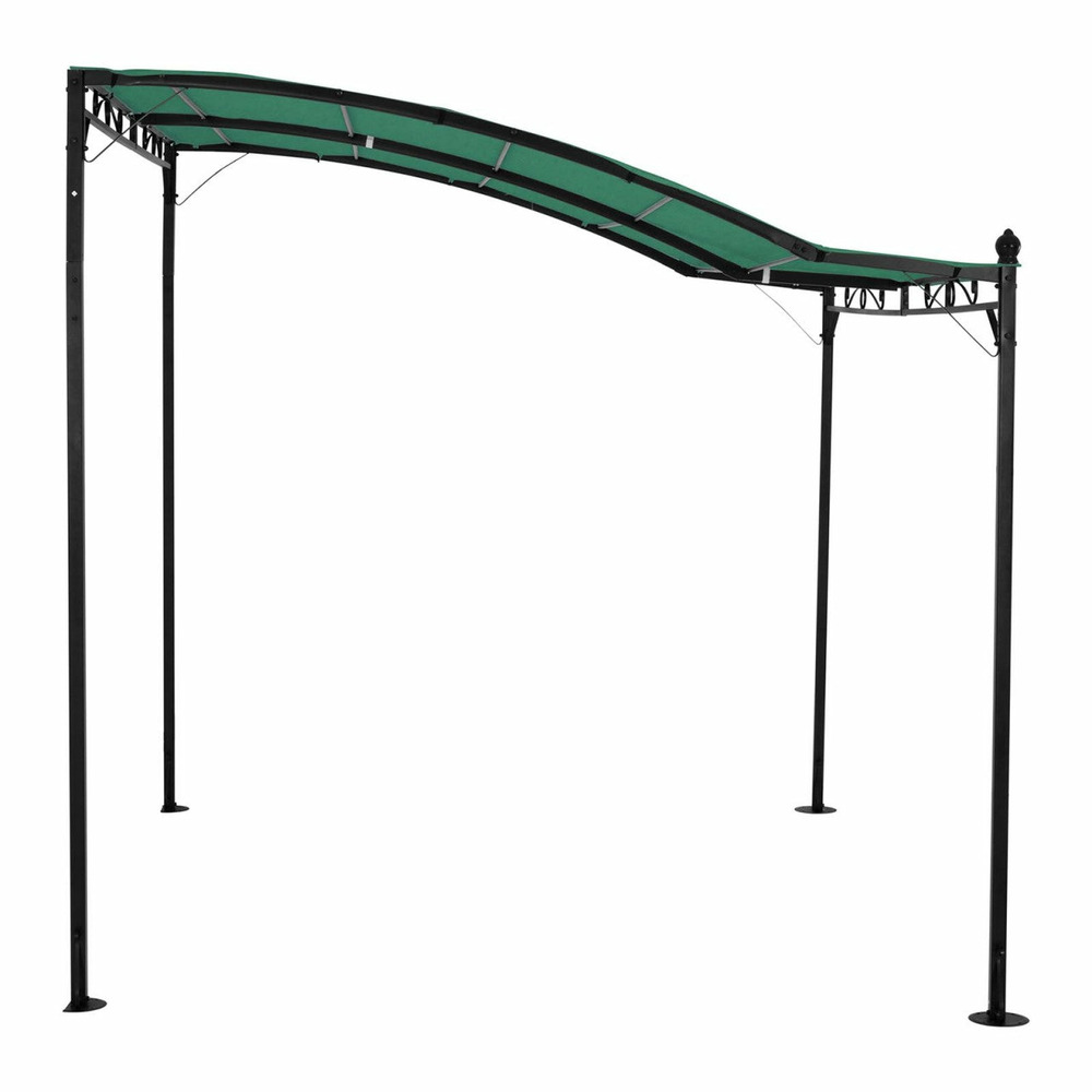 Pergola pavillon barnum tonnelle tente abri gazebo de jardin terrasse beige inclinée vert - 2,60 x 3 m