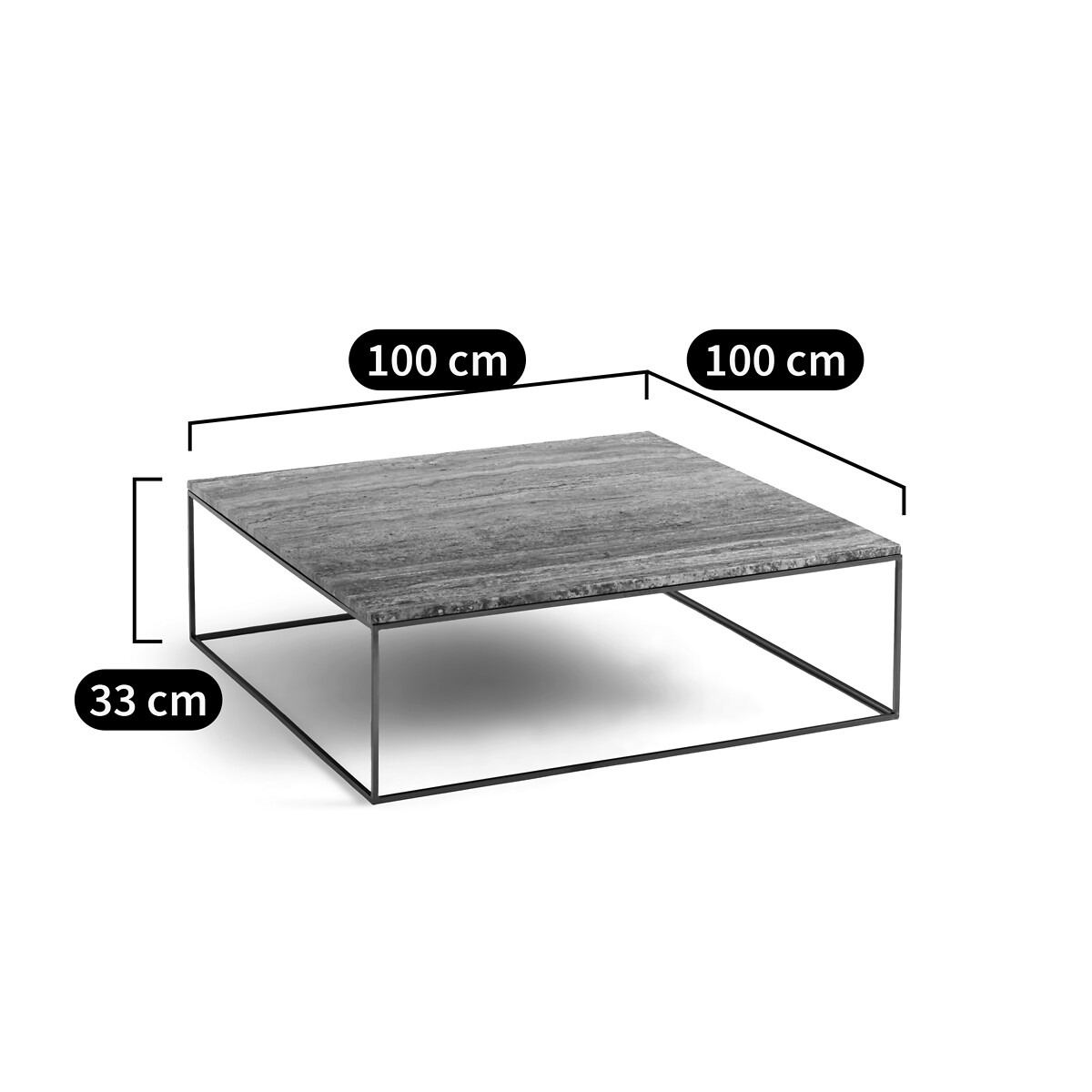 AM.PM<br>Mesa de centro, tampo de travertino, Mahaut