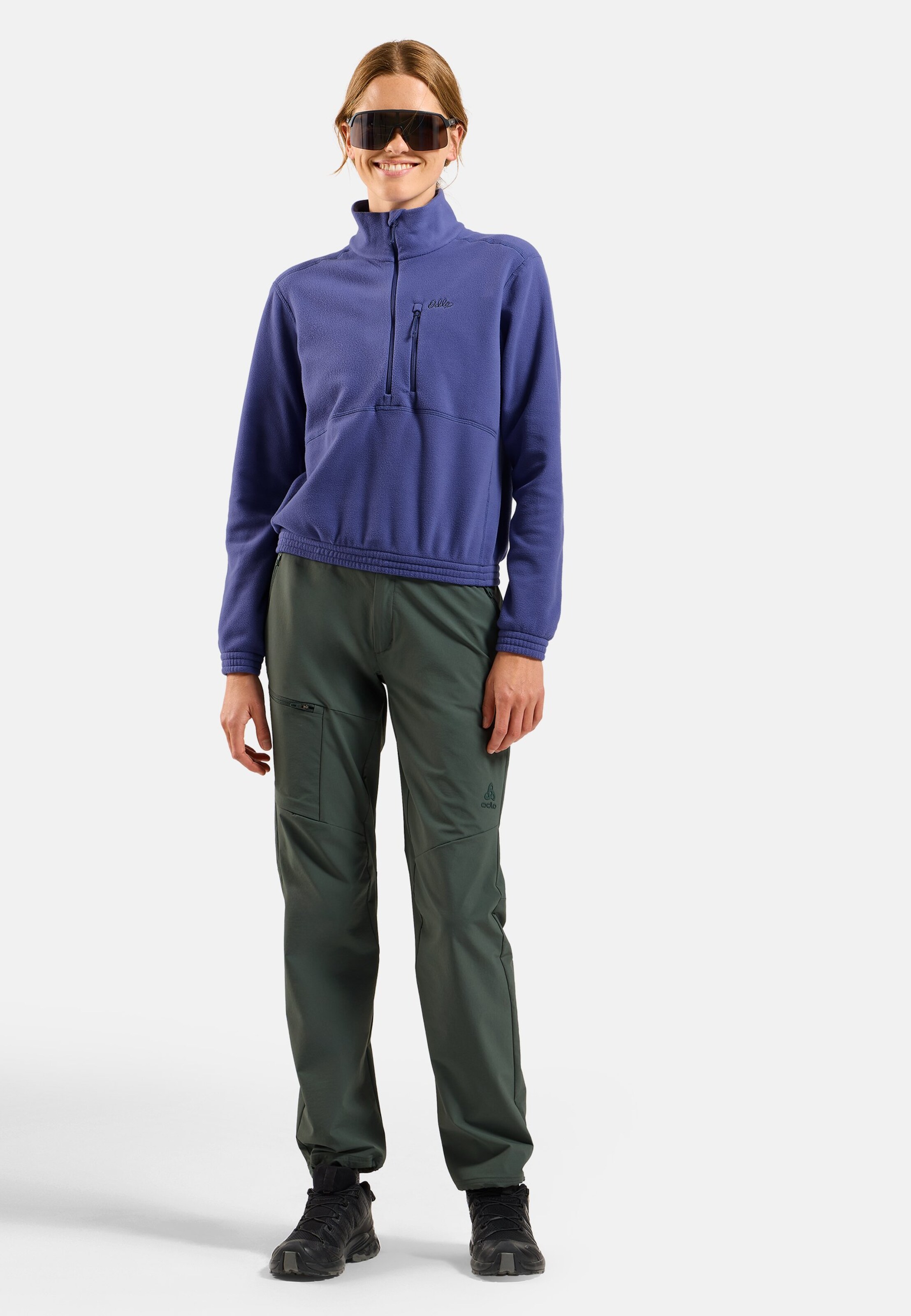 Klassischer Essentials Multisport Mid Layer aus Fleece mit Halbreissverschluss in Skipper Blue