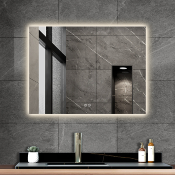 Atlantic badkamerspiegel Maeva met verlichting rechthoek 60 x 80cm chroom