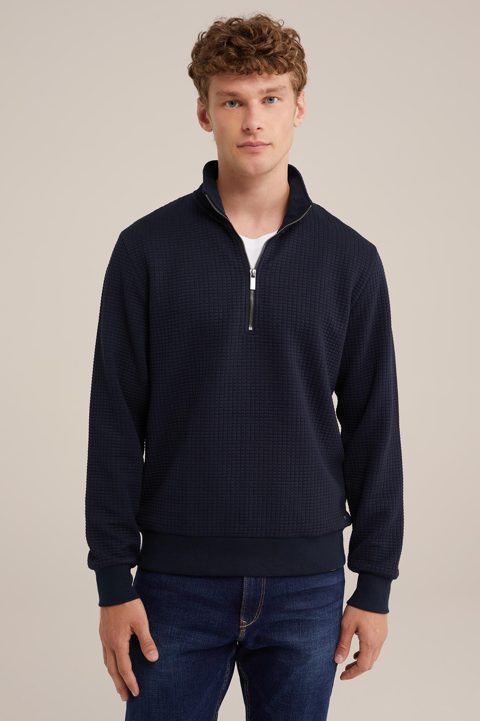 sweater met rits WE Fashion Donkerblauw
