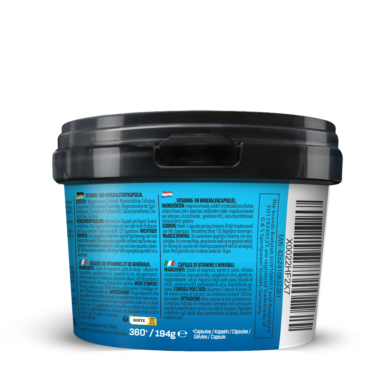 BIG PACK ZMA - Zink-Magnesium-Vitamin B6 (360 Kapseln)