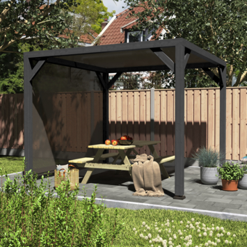 Pergola Silvano zwart inclusief zijdoek