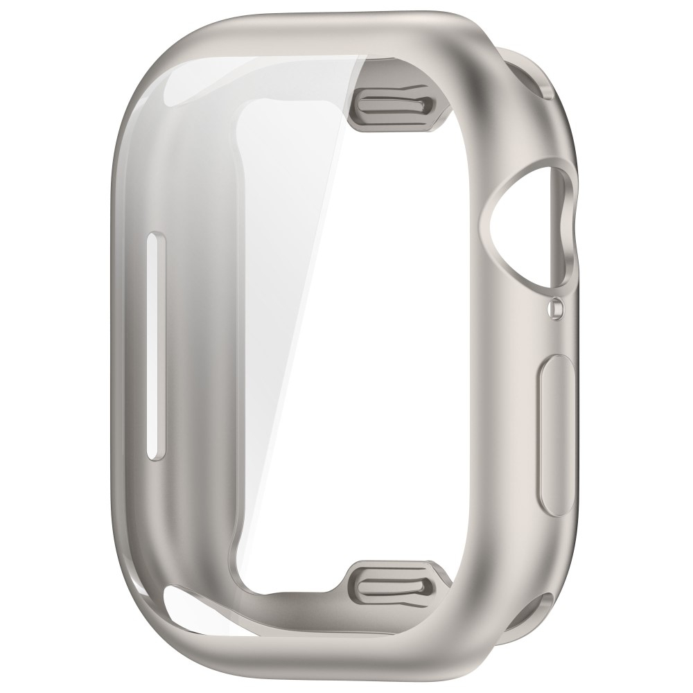 Apple Watch (42 mm) Galvanisierte Gummi Bumper Hülle mit Displayschutz - Champagner