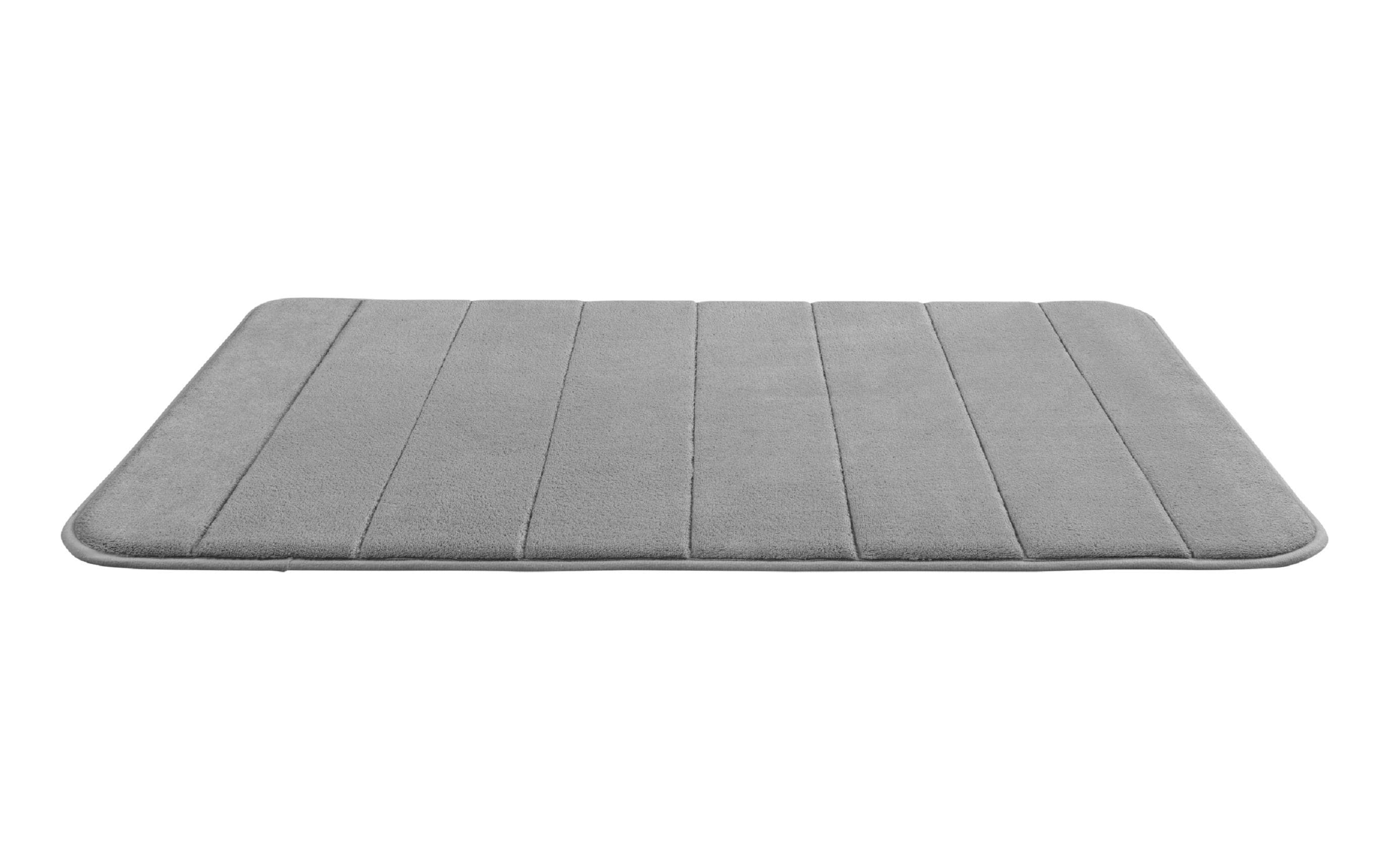 Badteppich Memory Foam 50 x 80 cm, GrauHochfloriger Badvorleger