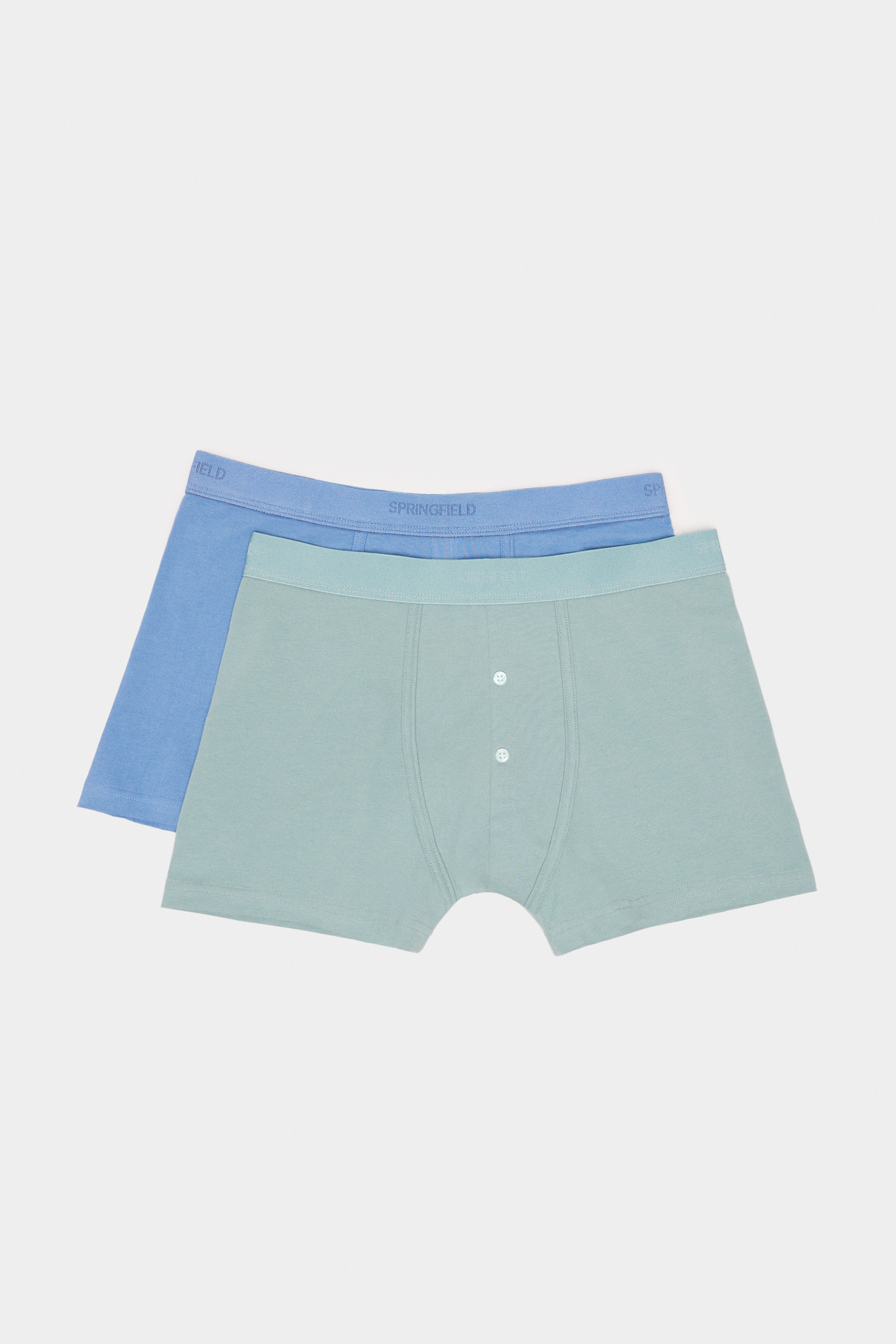 Pacote com 2 cuecas boxer de algodão com botões