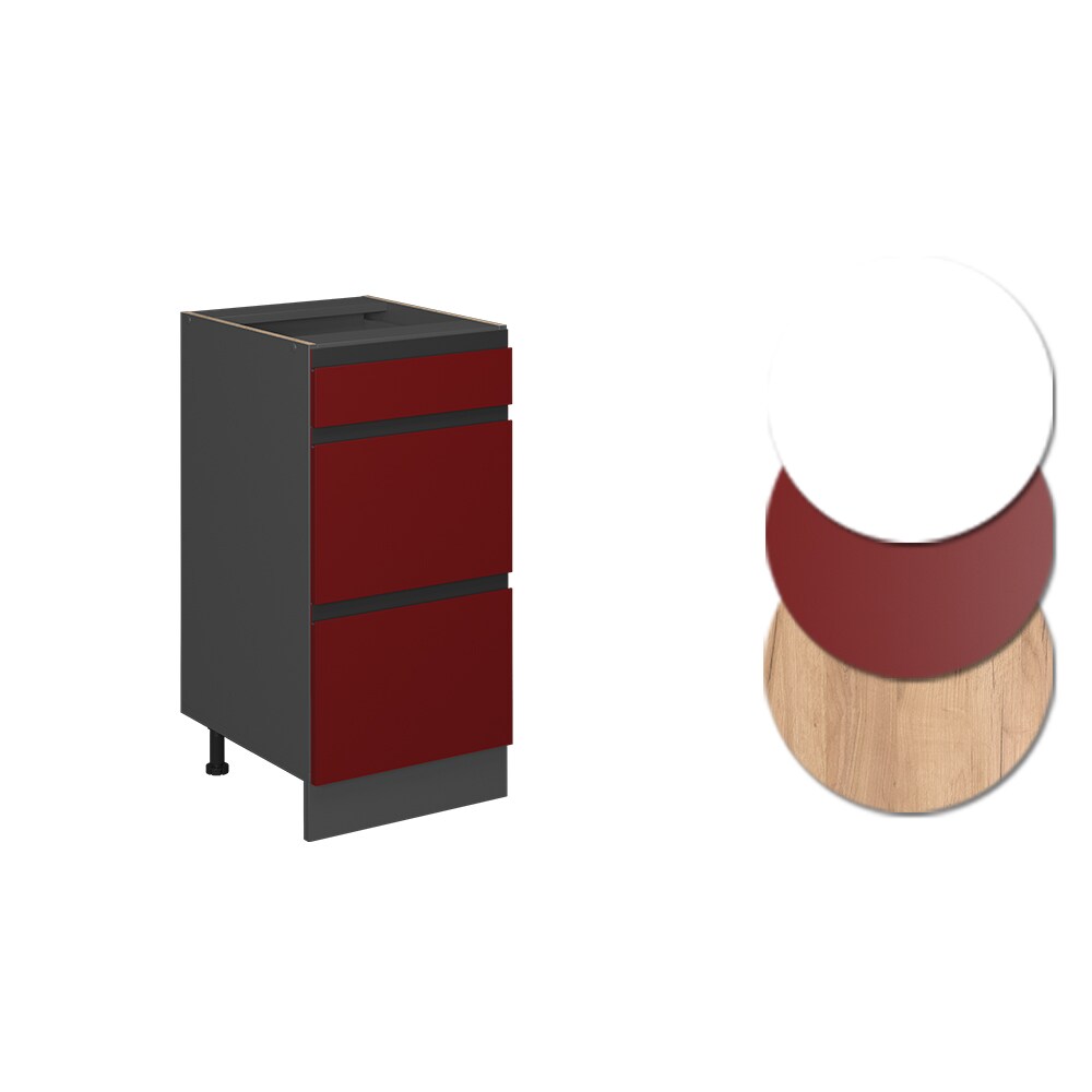 Vicco Schubladenunterschrank Küchenschrank Küchenmöbel R-Line J-Shape Anthrazit Rot 40 cm modern