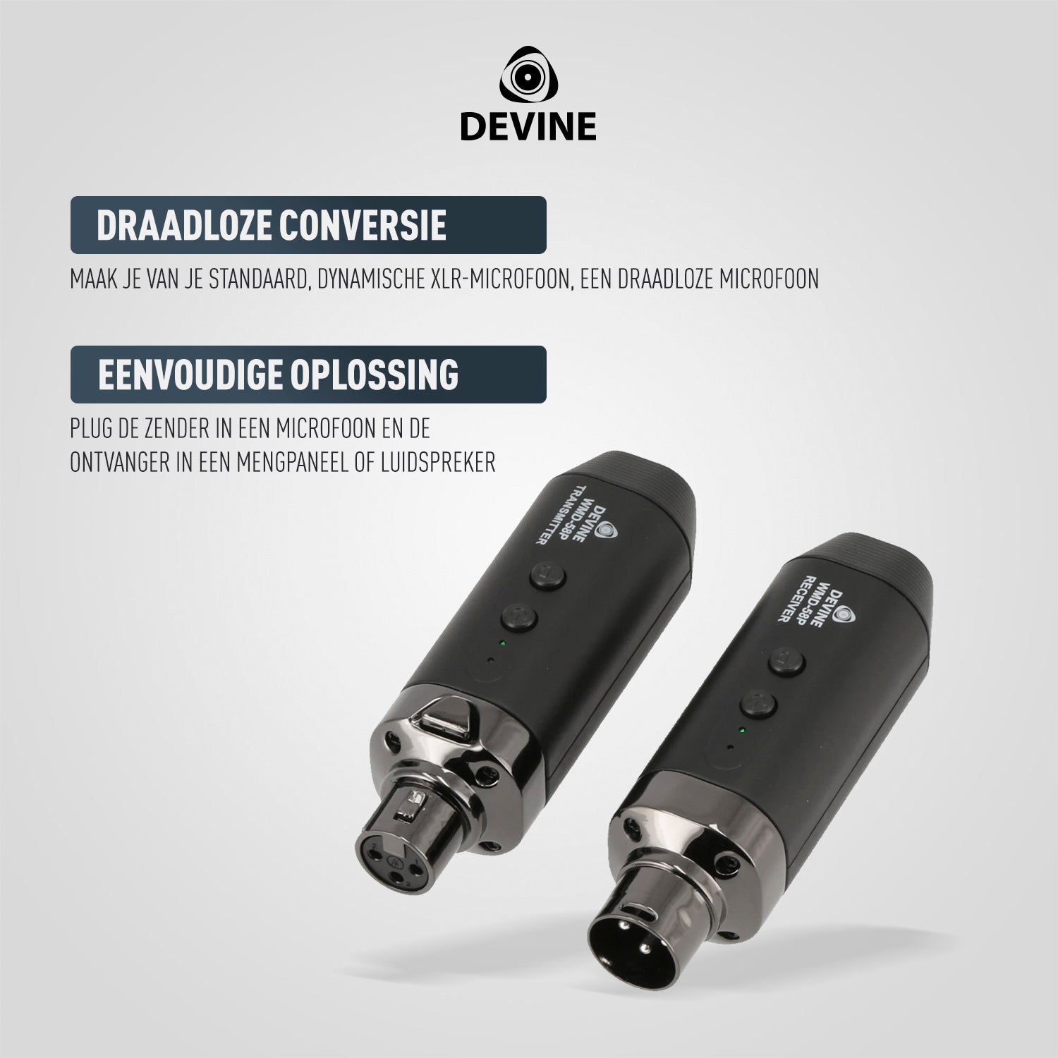 Devine WMD-58P draadloos plug-in microfoonsysteem met ingebouwde batterij