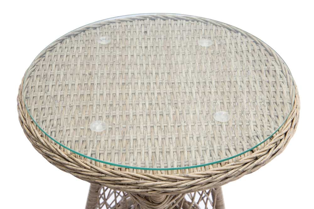 In- und Outdoor Garten-Set ELYSEE natur taupe Polyrattan Aluminium inkl. Tisch Kissen