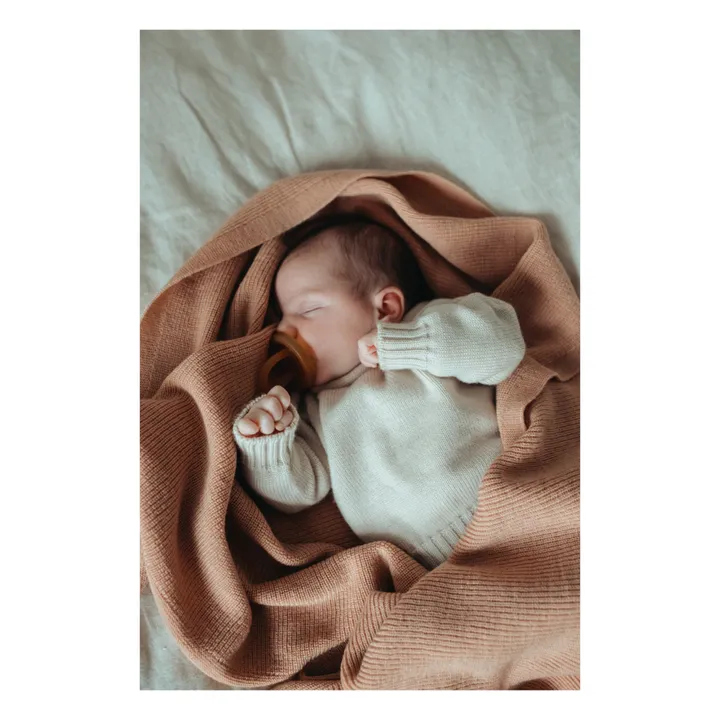 Hvid Couverture Felix Laine Mérinos | Rose pâle