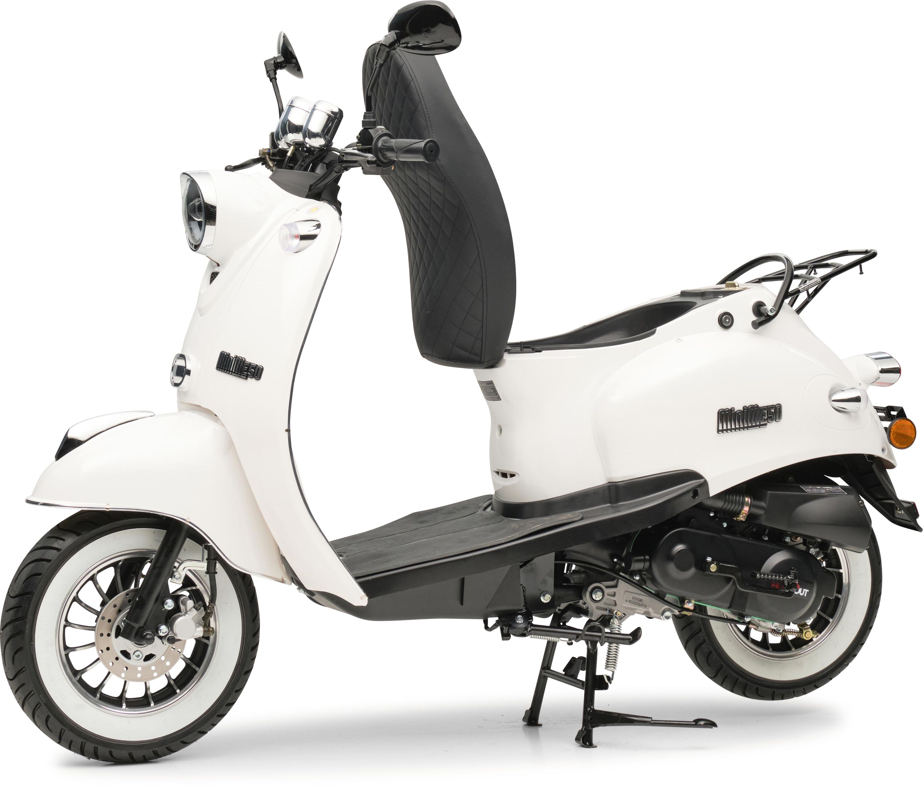 Motorroller Retro MiniMe 2.0 Weiß 50ccm 25 kmh Mofa Scooter