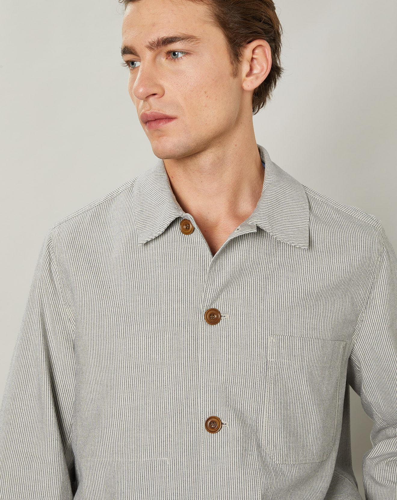 Hartford Veste en Coton & Lin Jamison natural/bleu