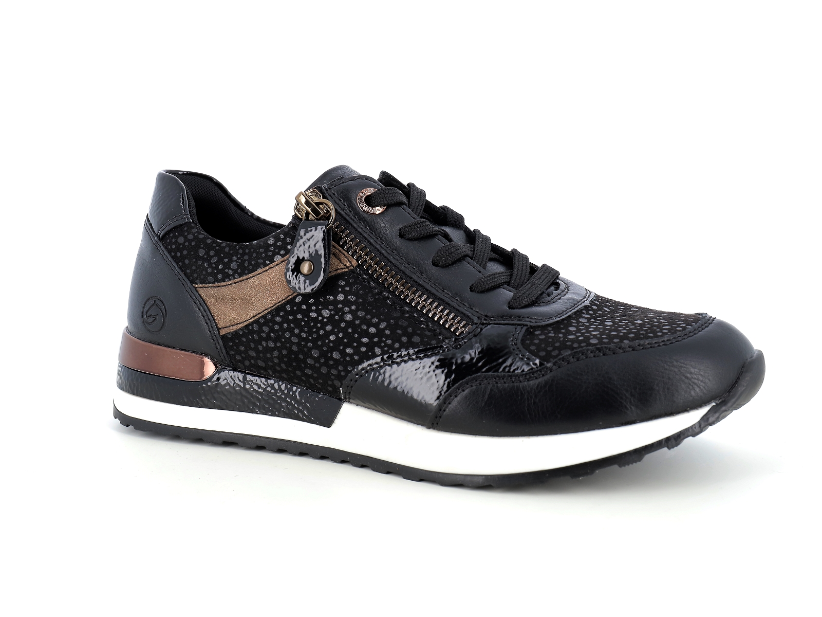 Remonte-R2548 Matières combinées Noir