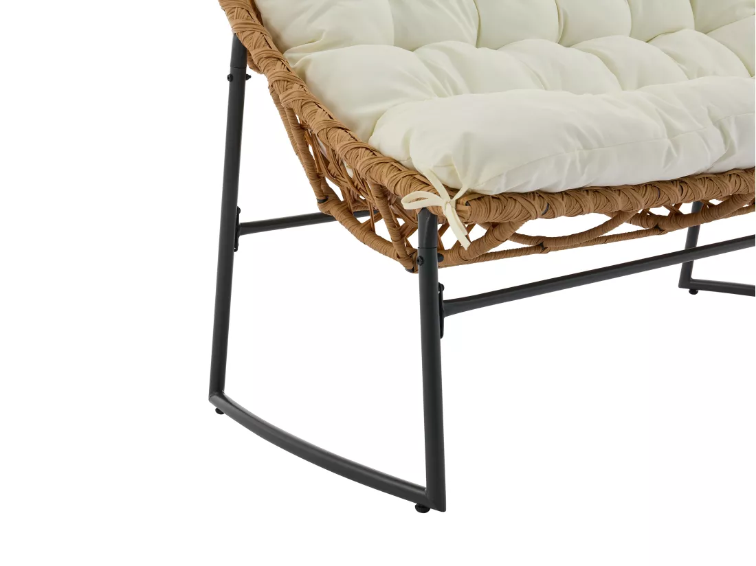 Salon de jardin en résine tressée : 1 canapé 2 places, 2 fauteuils et une table basse - Naturel clair - JONAH de MYLIA