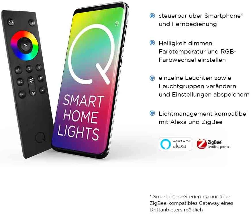 Paul Neuhaus Q-VITO LED Pendelleuchte, Works with Alexa – Smart Home, Fernbedienung CCT warmeiß – kaltweiß (40cm Anthrazit)