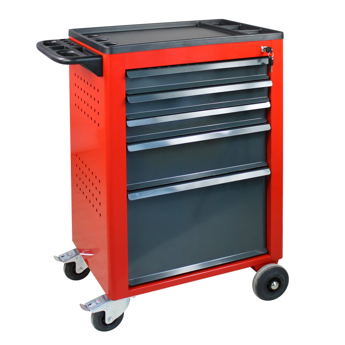 PROREGAL Werkplaatstrolley Cheetah 5 Laden HxBxD 96 x 61 x 45 cm Rood