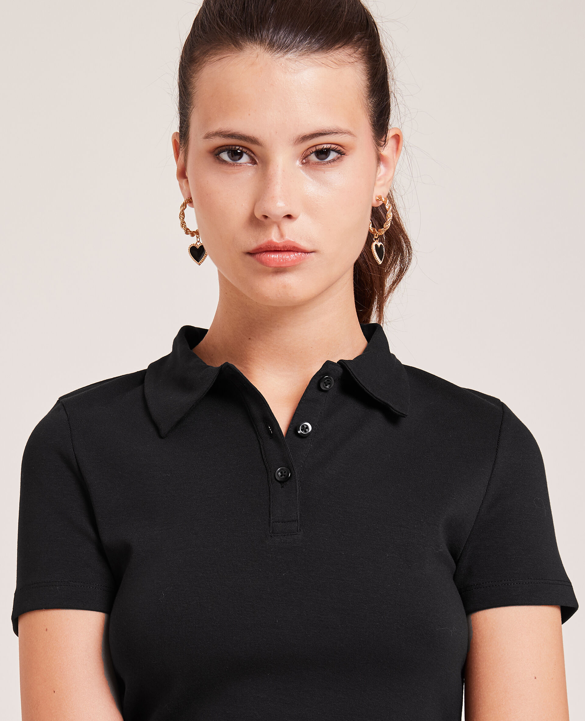 Top forme polo - Noir