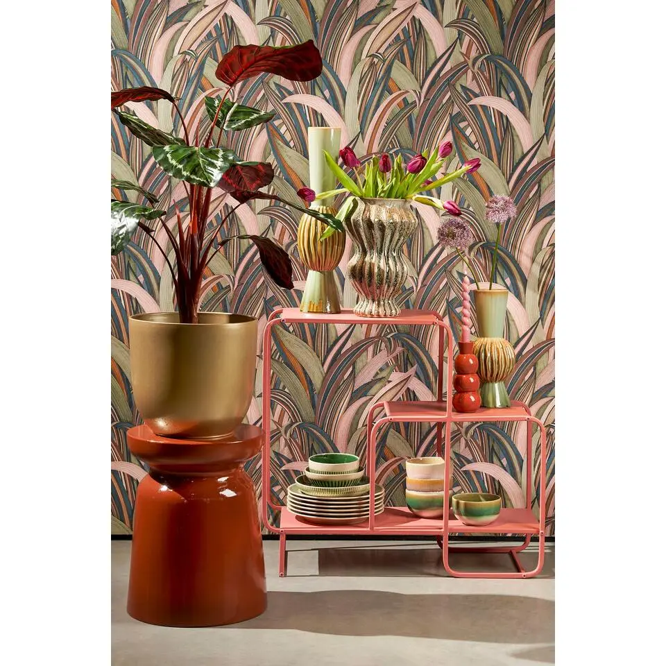 Mica Decorations Bloempot - goud - keramiek - 31 x 28 cm