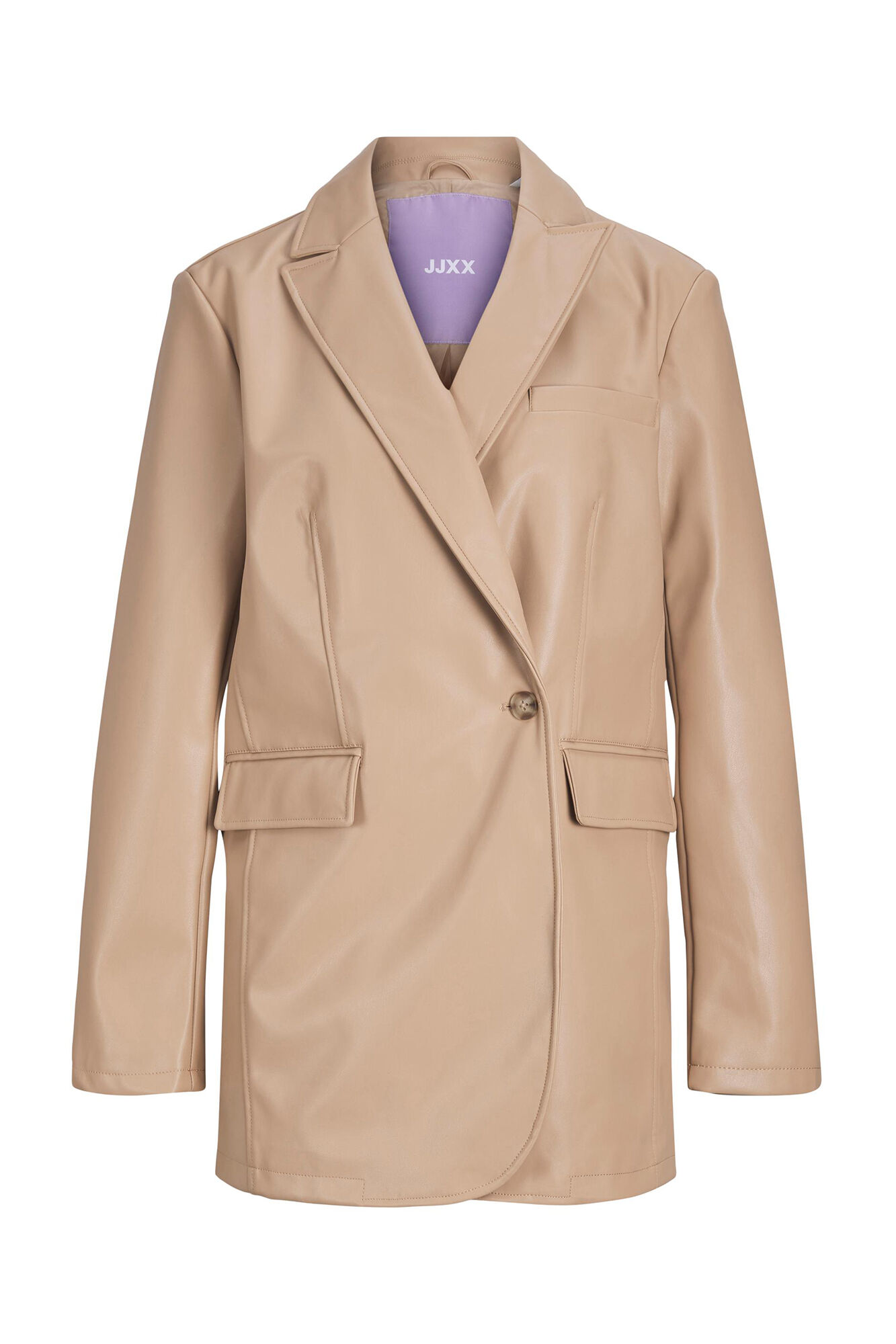 blazer regular de couro sintético