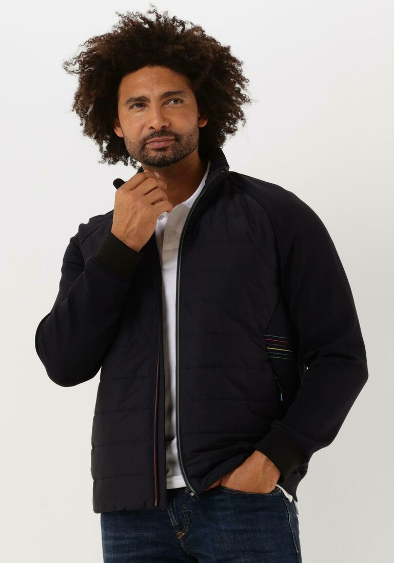 PS PAUL SMITH donkerblauwe ps paul smith gewatteerde jas mens mixed media jacket