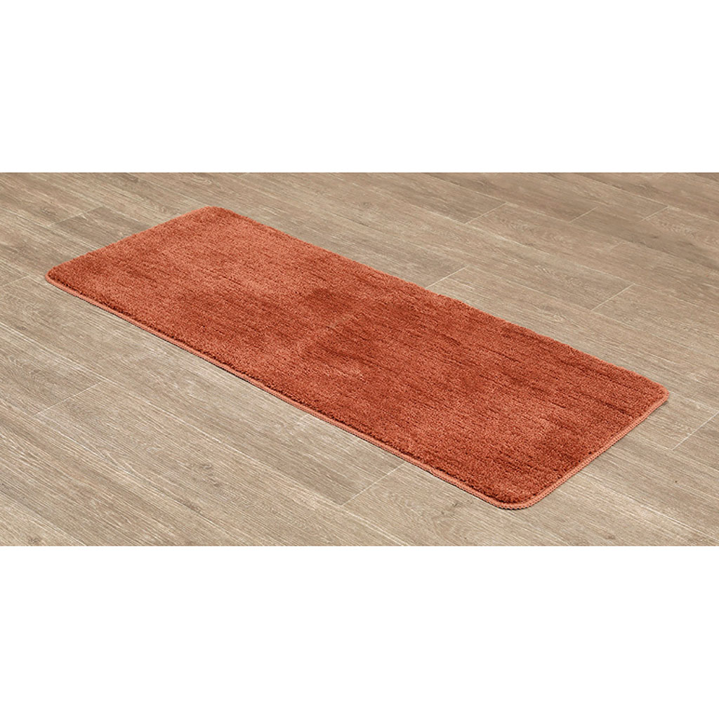 Tapis de bain microfibre et latex orange 50x70cm