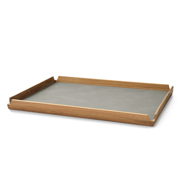 Lind DNA - Airy Teak Tablett Square L, Teak / Nupo light grey