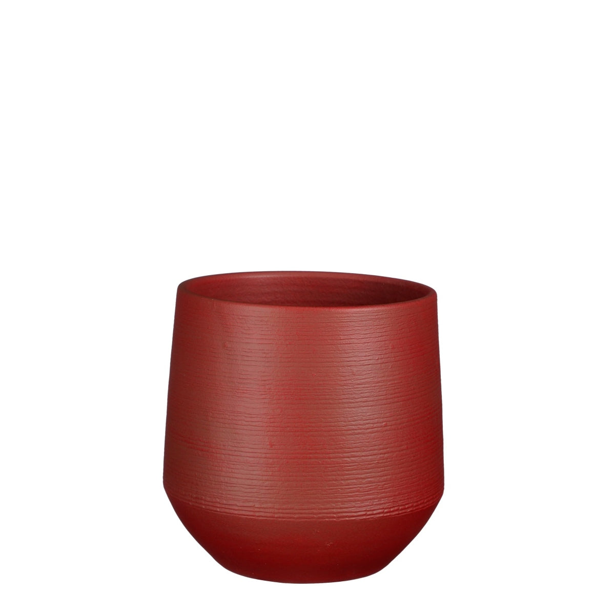 Mica decorations pot de fleur evora - 24x24x23 cm - terre cuite - rouge
