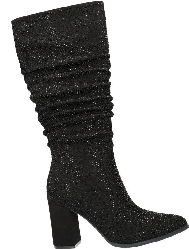 La Strada - Hoge Laars - Zwart - Dames - Met Glittersteentjes