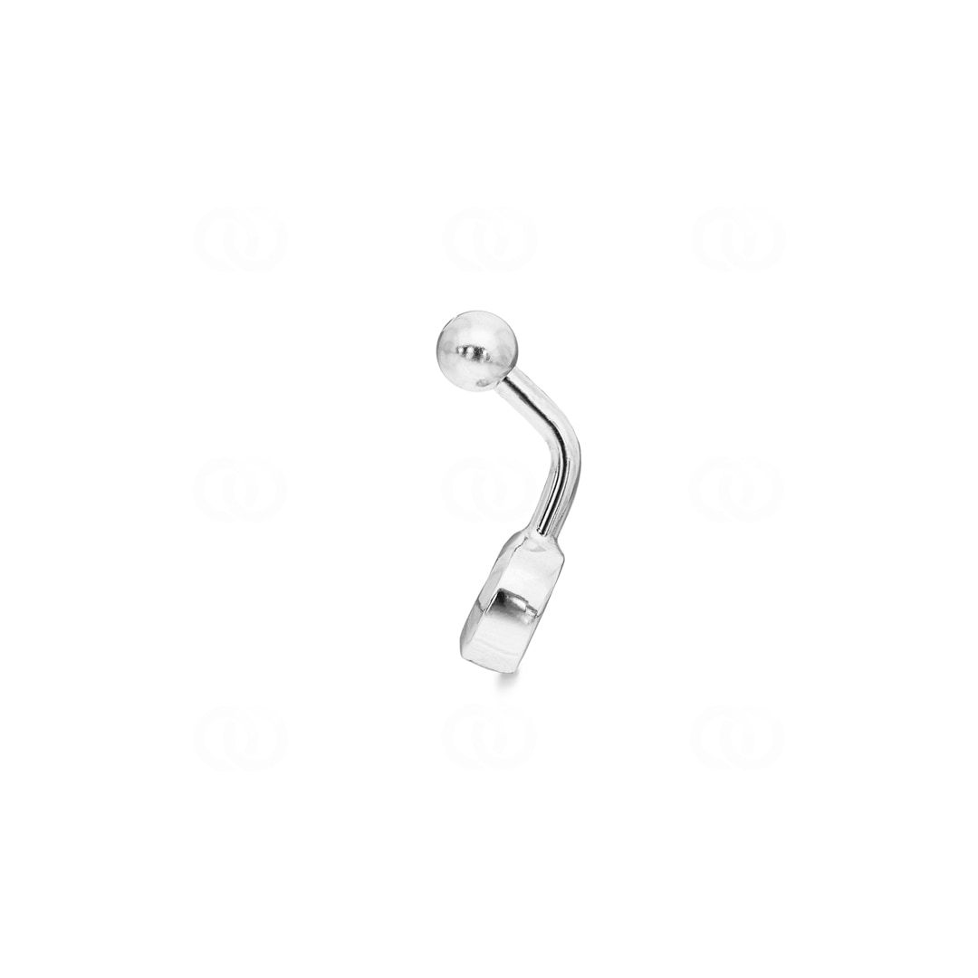 Bauchpiercing 925 Silber rhodiniert mit Zirkonia rund