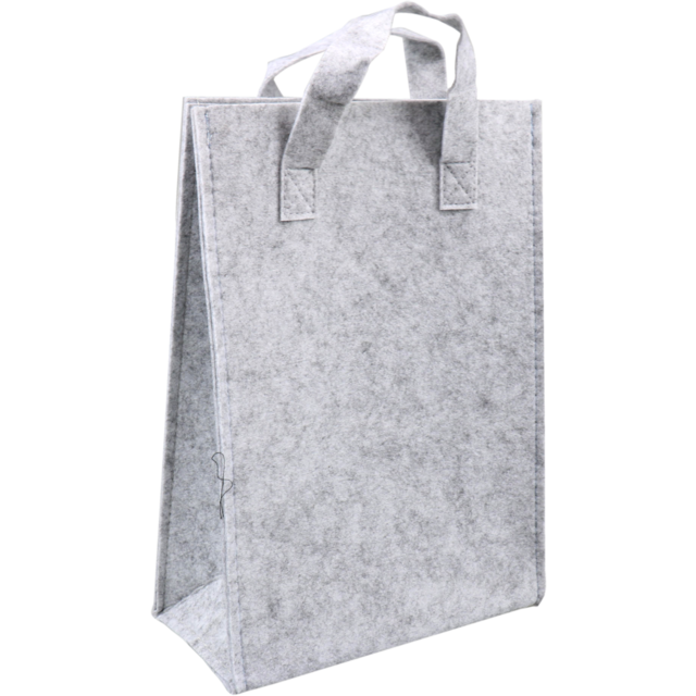 Tas, Vilt, portrait, reusable, 23x 10x33cm, grijs