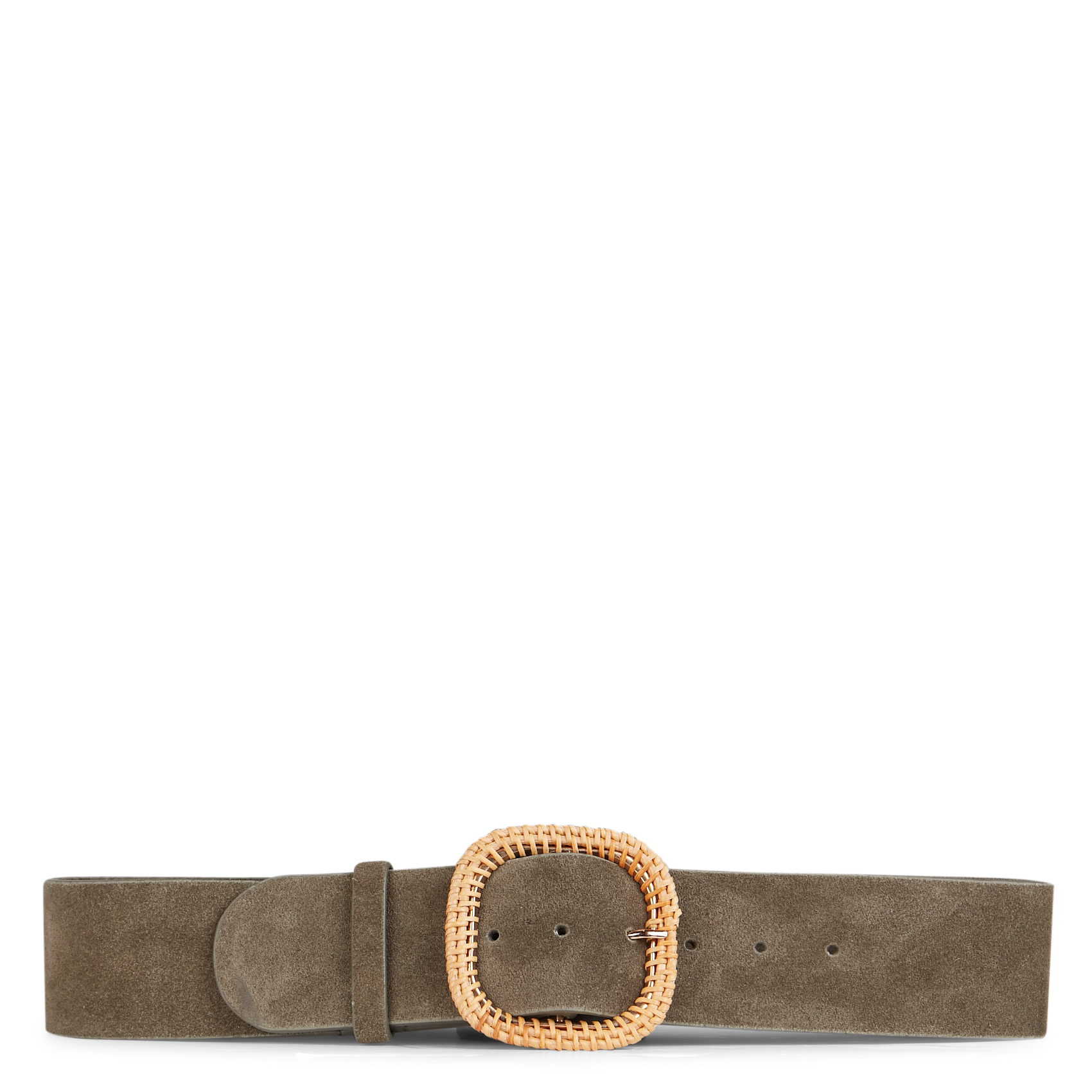 LESIA - Ceinture large en cuir velours | Vert
