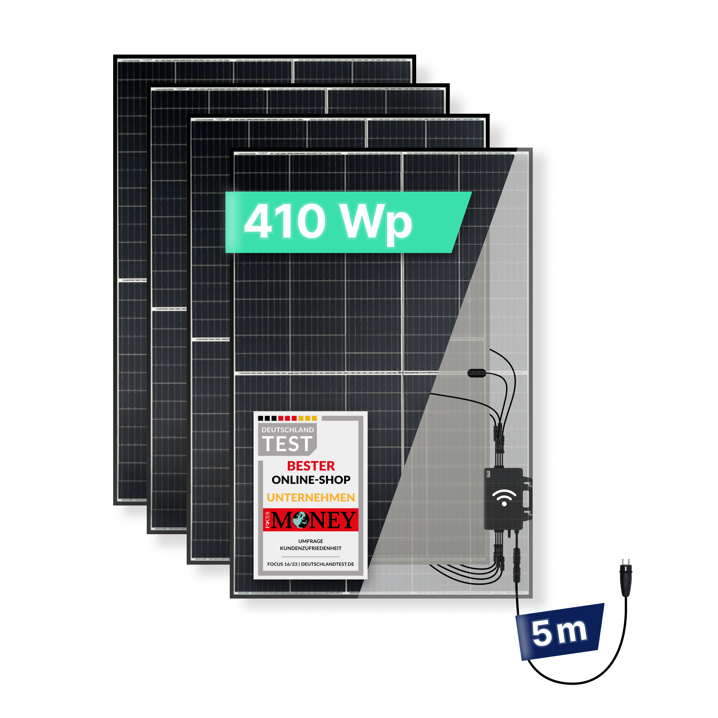priwatt Balkonkraftwerk 1640Wp/800W - steckerfertig - WiFi - priBasic Quattro